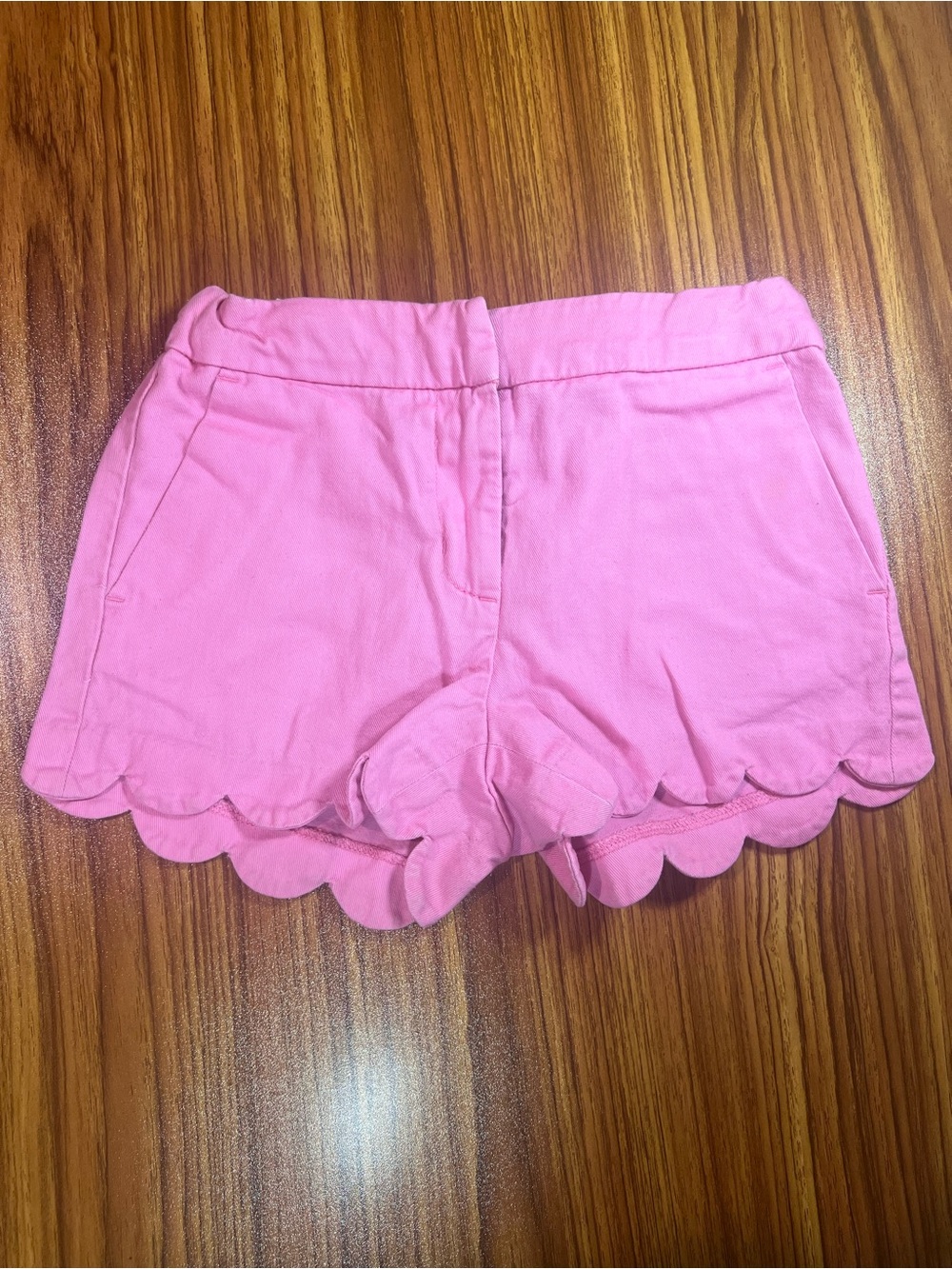 Crewcuts Pink Scallop-Hem Kids Shorts